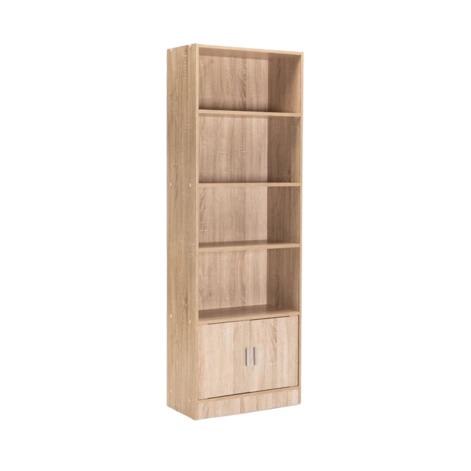 2-Door 4-Shelf Storage Bookcase - Oak