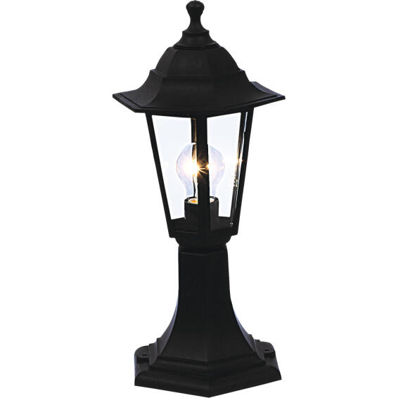 Brightstar Outdoor 6 Panel Lantern Pillar Light Black