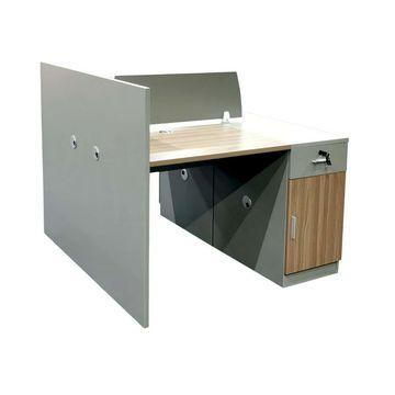 Office Furniture - Merge Two Seater Workstation, Walnut