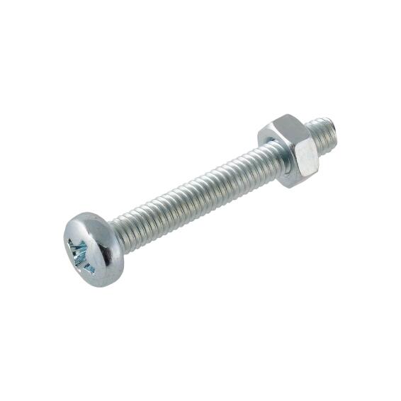 Machine screws and nuts phillips cheese head zinc plated 1.6x10mm 10pc standers