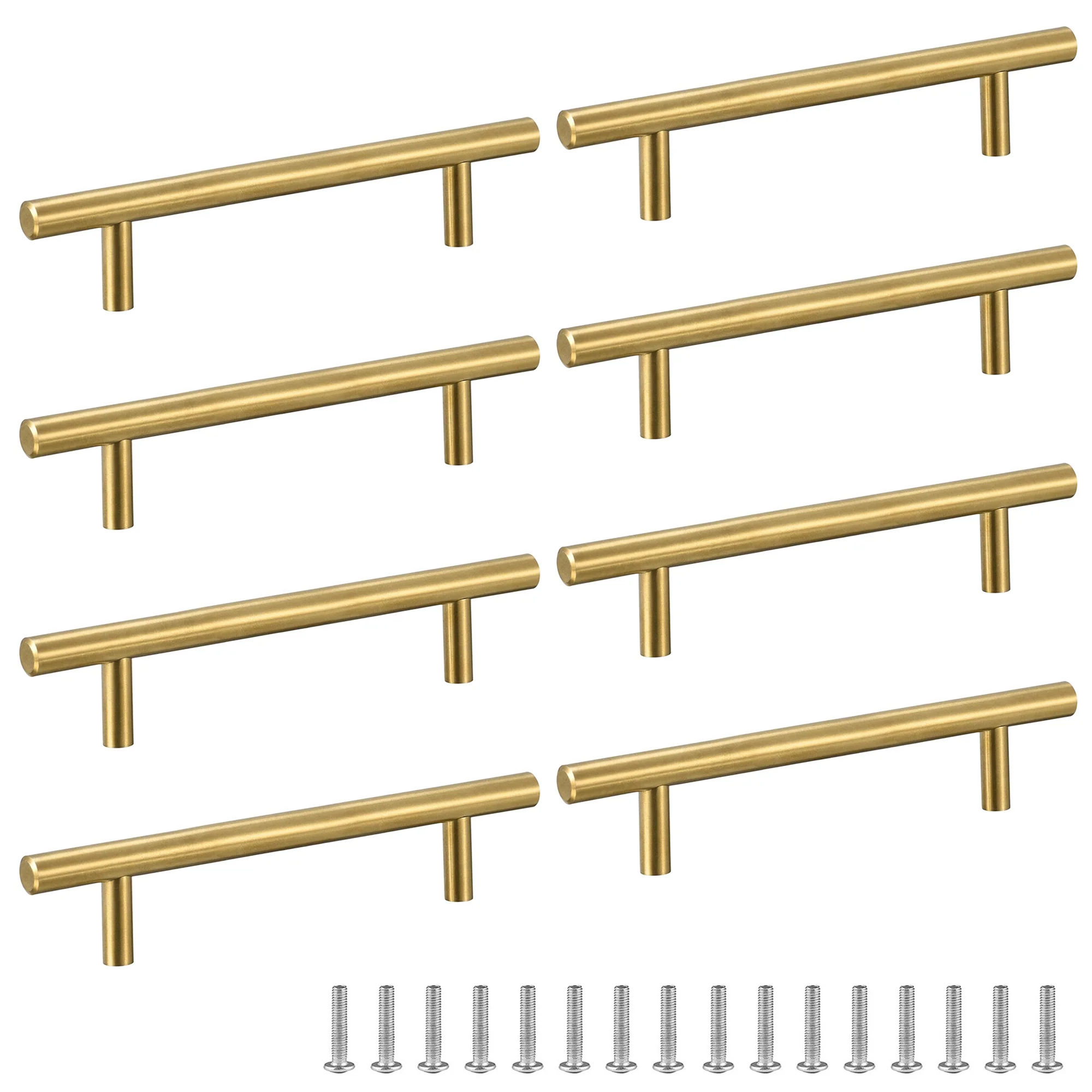 Pack of 8 Cabinet Handles Drawer Pulls - 12.8cm Gold