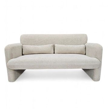 Bouclé Fabric Accent Couch 150x77x80cm – Modern Grey Lounge Sofa