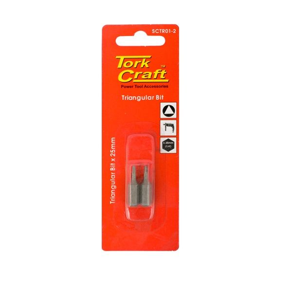 Tork Craft - Triangular Bit x 25mm 2 Pack - 3 Pack