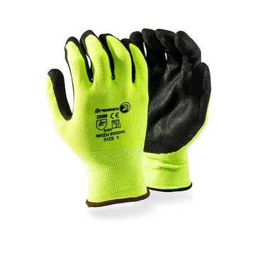DROMEX MIIZU HI-VIZ PU/NITRILE FOAM GLOVE SIZE 9/LARGE