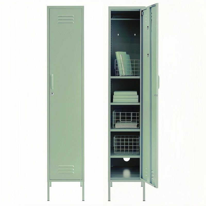 Steel Single Door Skinny Wardrobe Storage Cupboard Locker