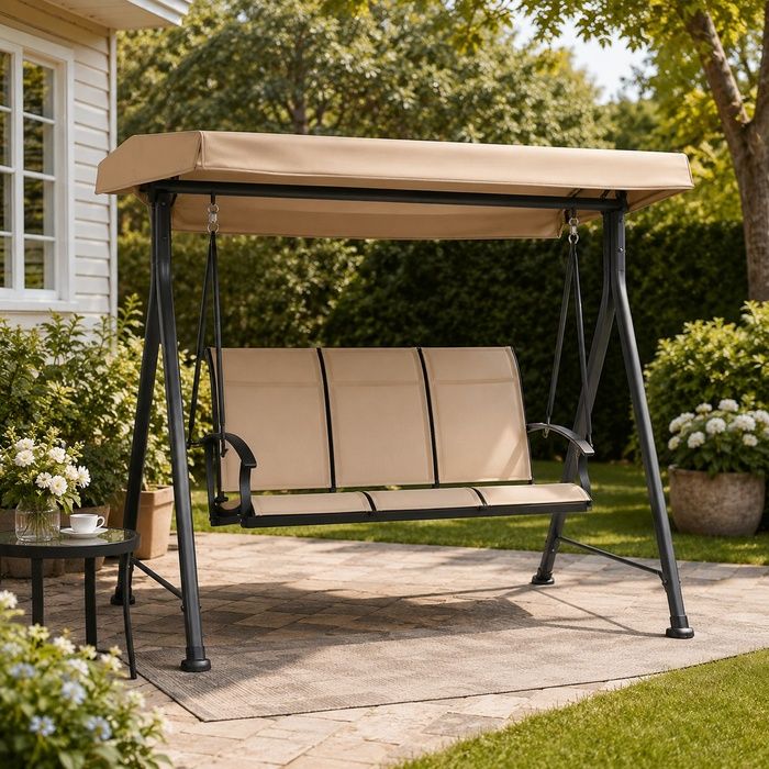 QandAHome Alexis Outdoor Top Sunshade Swing Chair