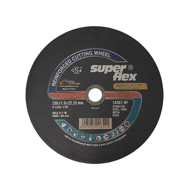 SUPERFLEX Abrasive Disc Cutting Steel Slimline 230mm x 1.9mm x 22.2mm