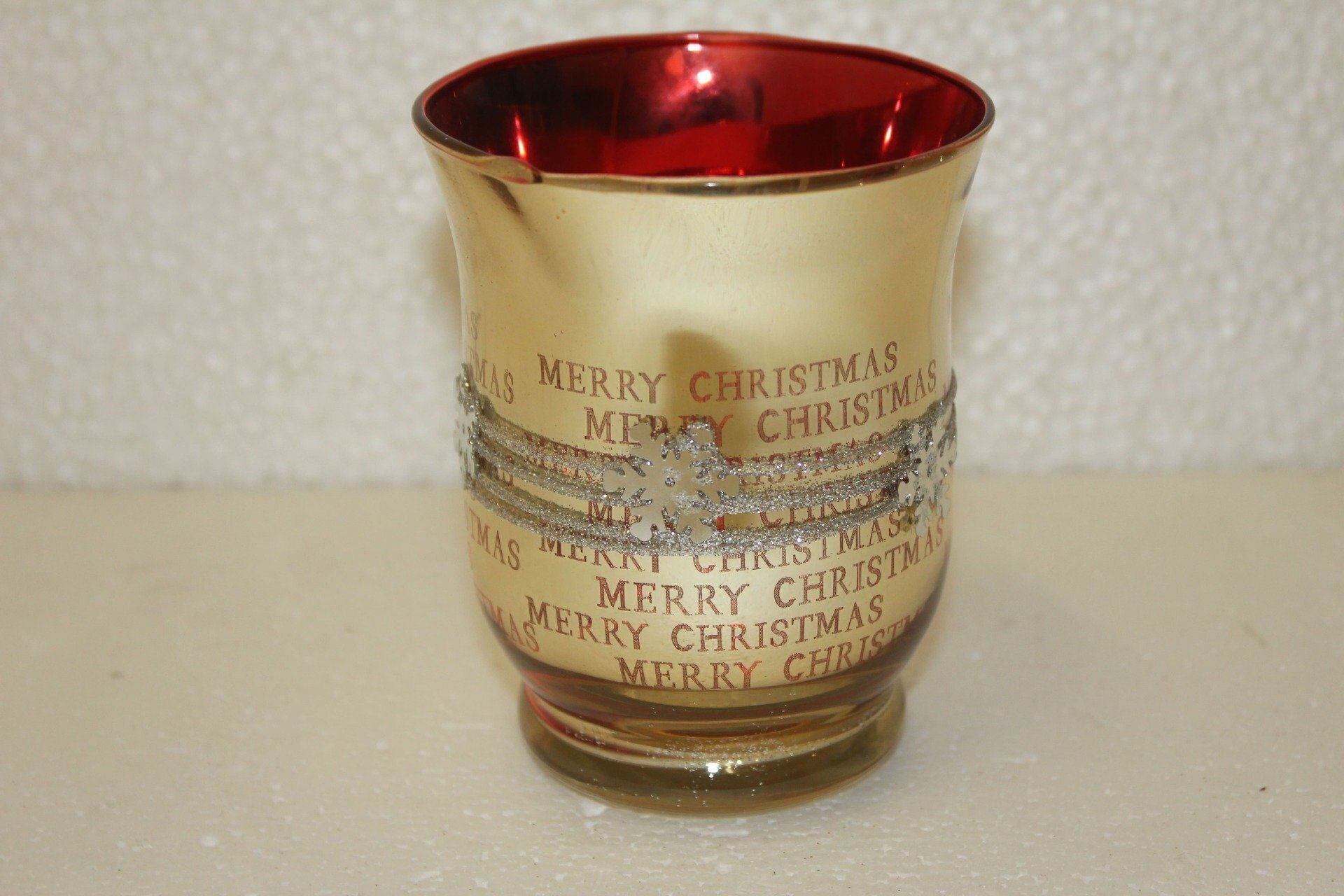 XMAS HURRICANE VASE 9CMX11CM