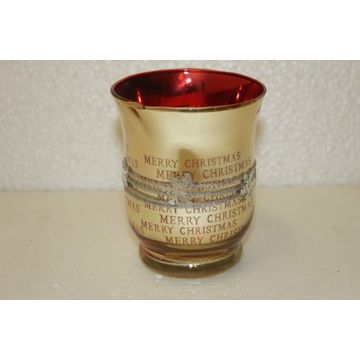 XMAS HURRICANE VASE 9CMX11CM