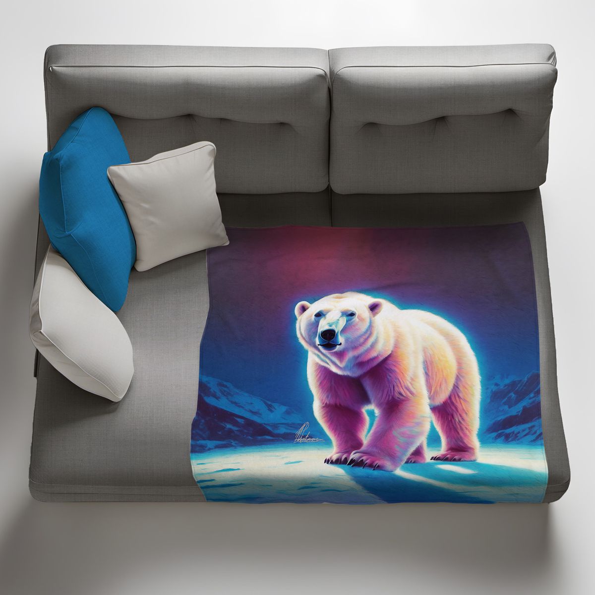 Polar bear fleece blanket hotsell