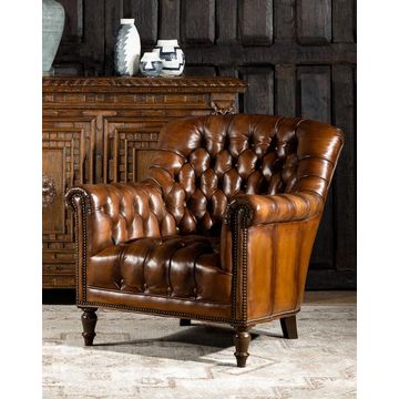 Briaton Vintage Tufted Lounge Chair - Piccadilly Cognac