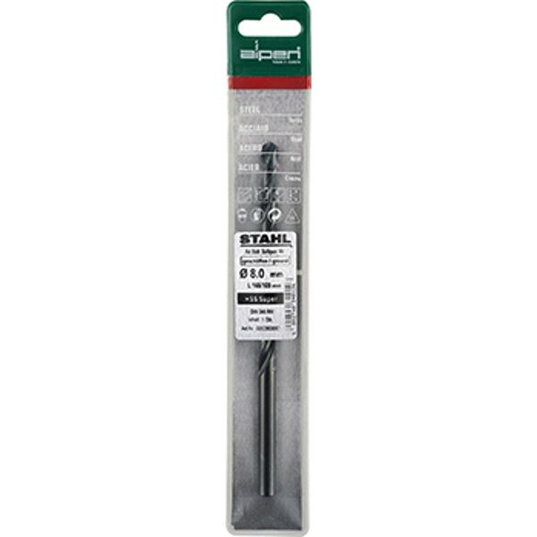 Hss Super Drill Bit Long 8 X 165Mm Pouch