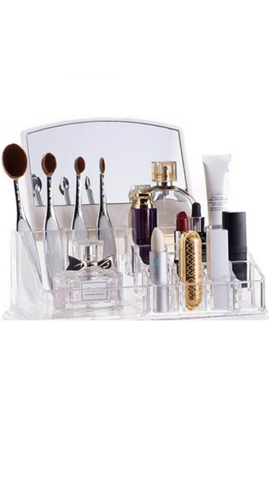 Acrylic Makeup Rack Organiser With Mirror
