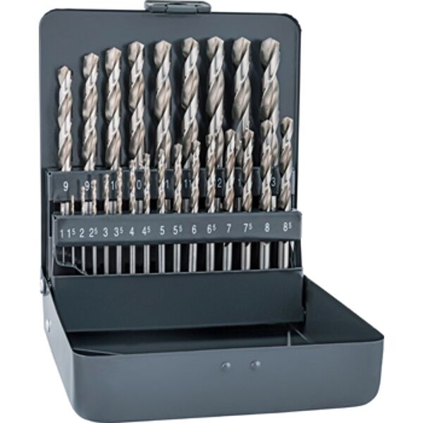Alpen Pro 25 Pcs Hss-G 1 -13 X 0.5Mm Metal Case 135 Split Point Set