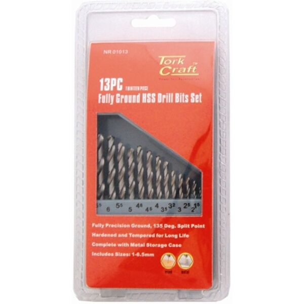 Drill Bit Set 13Pce Hss Ground Bright Finish