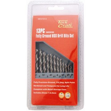 Drill Bit Set 13Pce Hss Ground Bright Finish