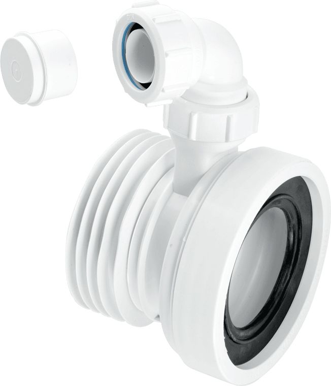 Straight Rigid WC Connector with 1¼” Universal Vent Boss