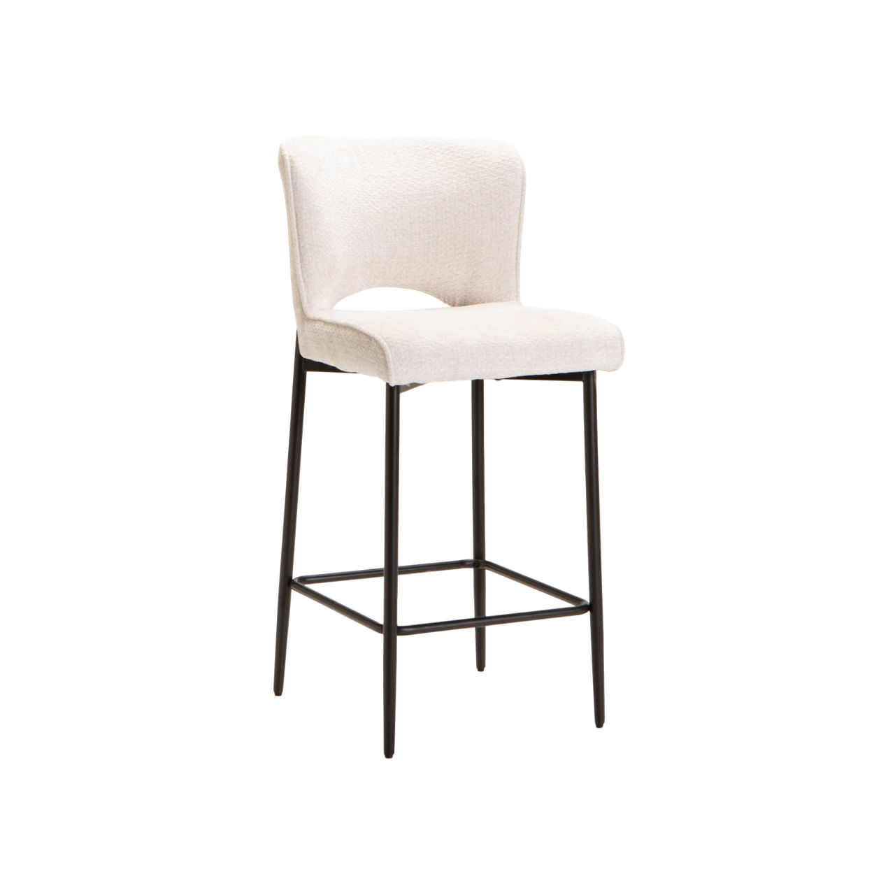 Vividitto - Martini Fabric Kitchen Stool - Cream