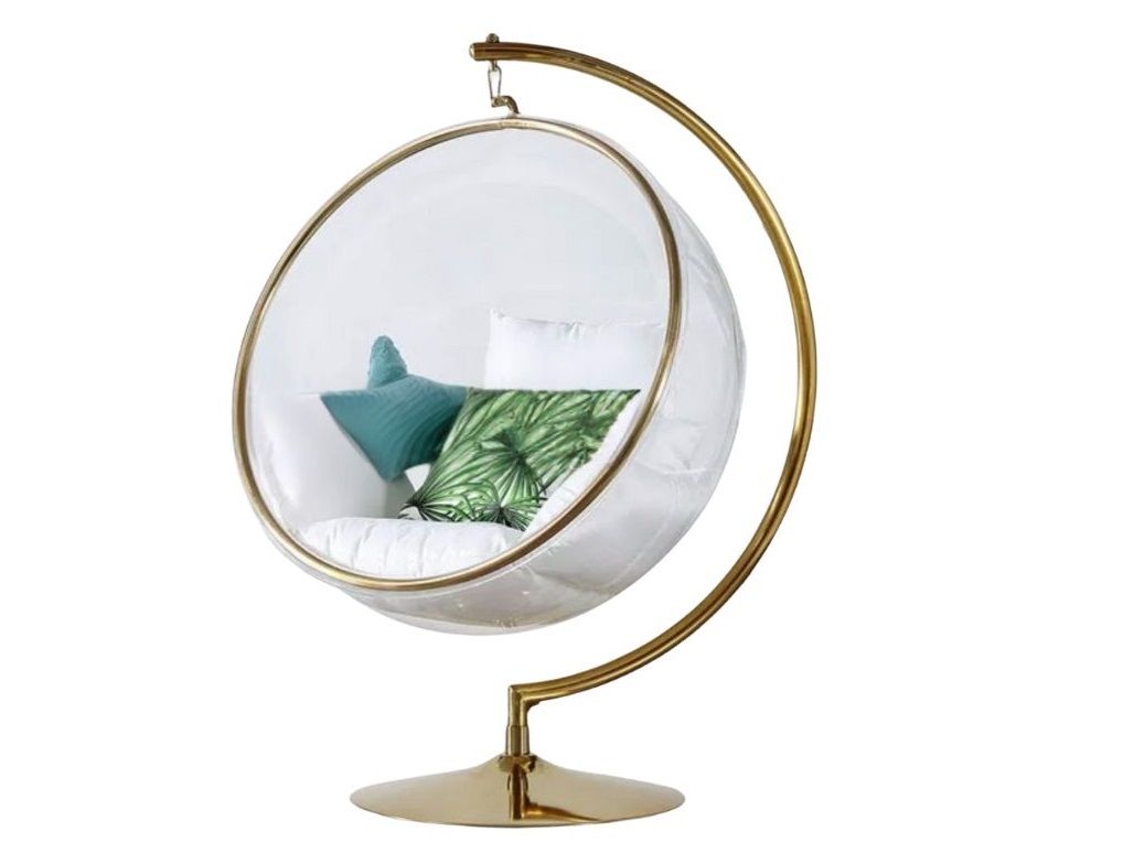 Glass-Gold Swing Chair