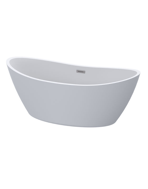 Home And Beyond Cancun White Chrome Overflow Freestanding Bath 1685*790*600mm