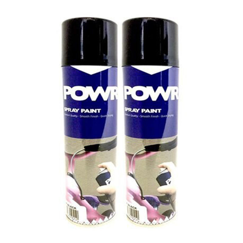 POWR Spray Paint Black Bumper 300ml ( 2 Pack )