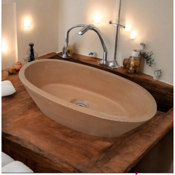 Calypso Burnt Orange Bespoke Concrete Basin 56x29.5x15cm