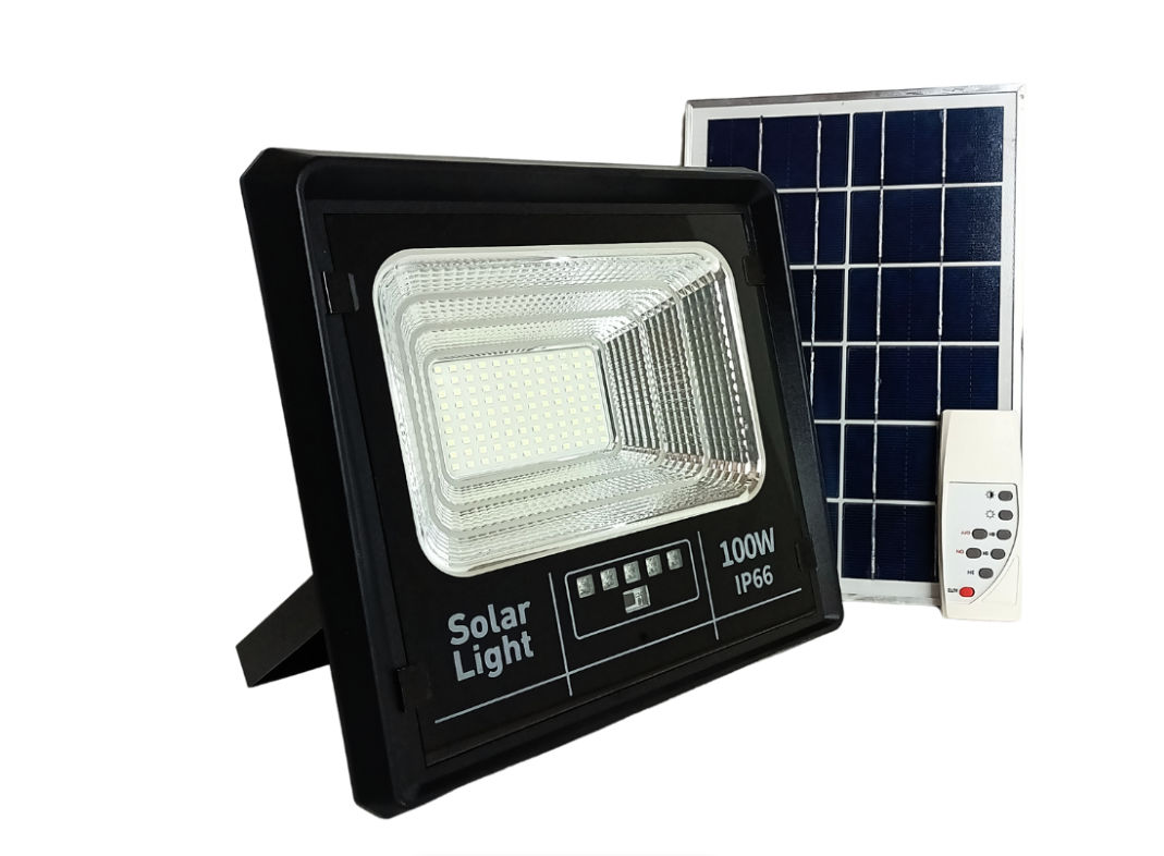 100W Solar LED Flood Light with Remote Control