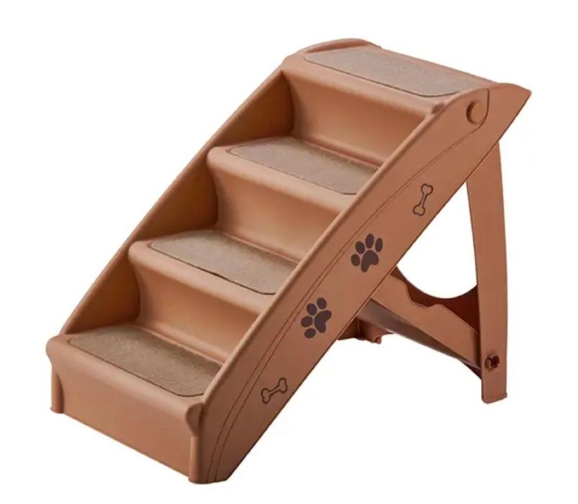 Foldable 4-Step Pet Stairs for Dogs & Cats