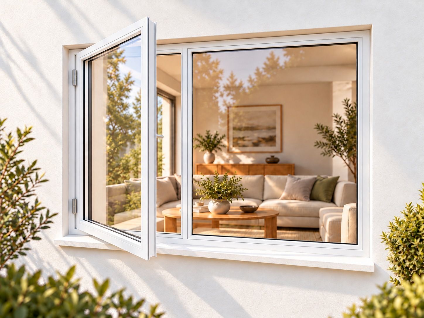 Kenzo Premium Side-Hung Aluminium Window - White, 1500 900 mm, Left Side Opener