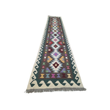 4 Meter Afghan Natural Kilim Runner 389 x 82 CM