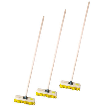 Camco (Pack of 3) Hard Floor Broom - Wood (Soft Bristle)
