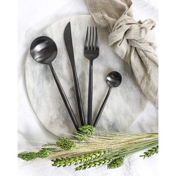 24 Piece Fine Black Cutlery Set Stainless steel
