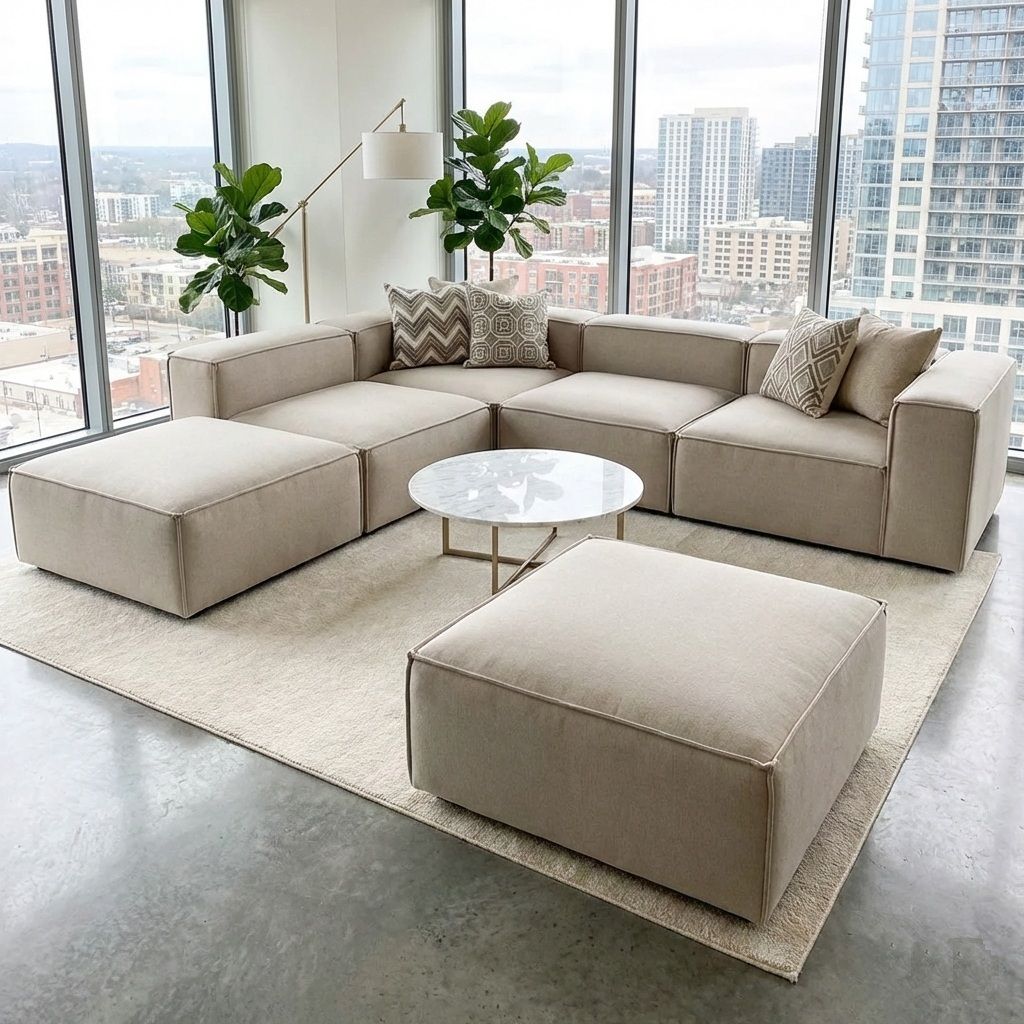 Evah L Shape Sofa 2 Ottomans