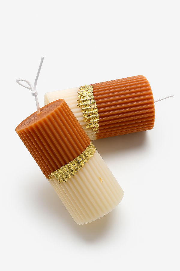 Gifted By Matte - Pillar Candle Ombre - Gold Leaf