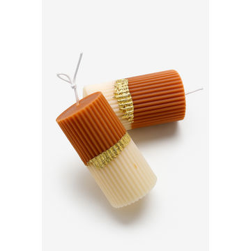 Gifted By Matte - Pillar Candle Ombre - Gold Leaf