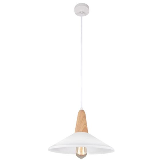 pendant light metal white shade with wood