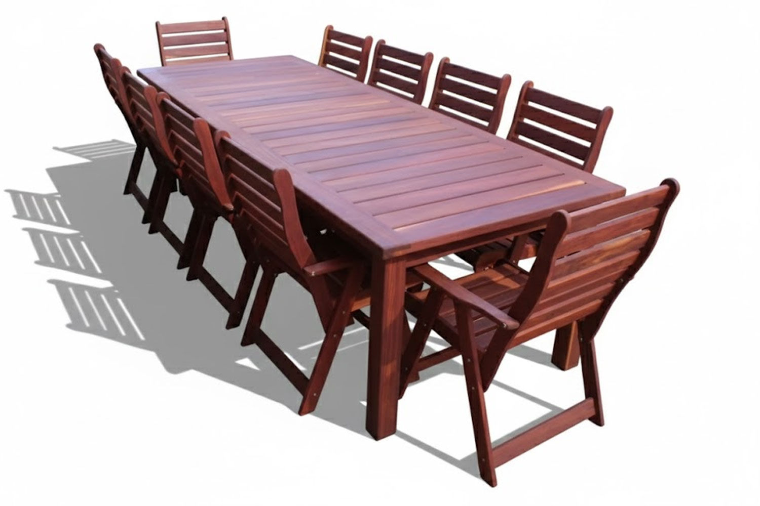 Zambezi Teak Patio Dining Set 10-Seater 320cm( x1 Table x10 Highback Chairs)
