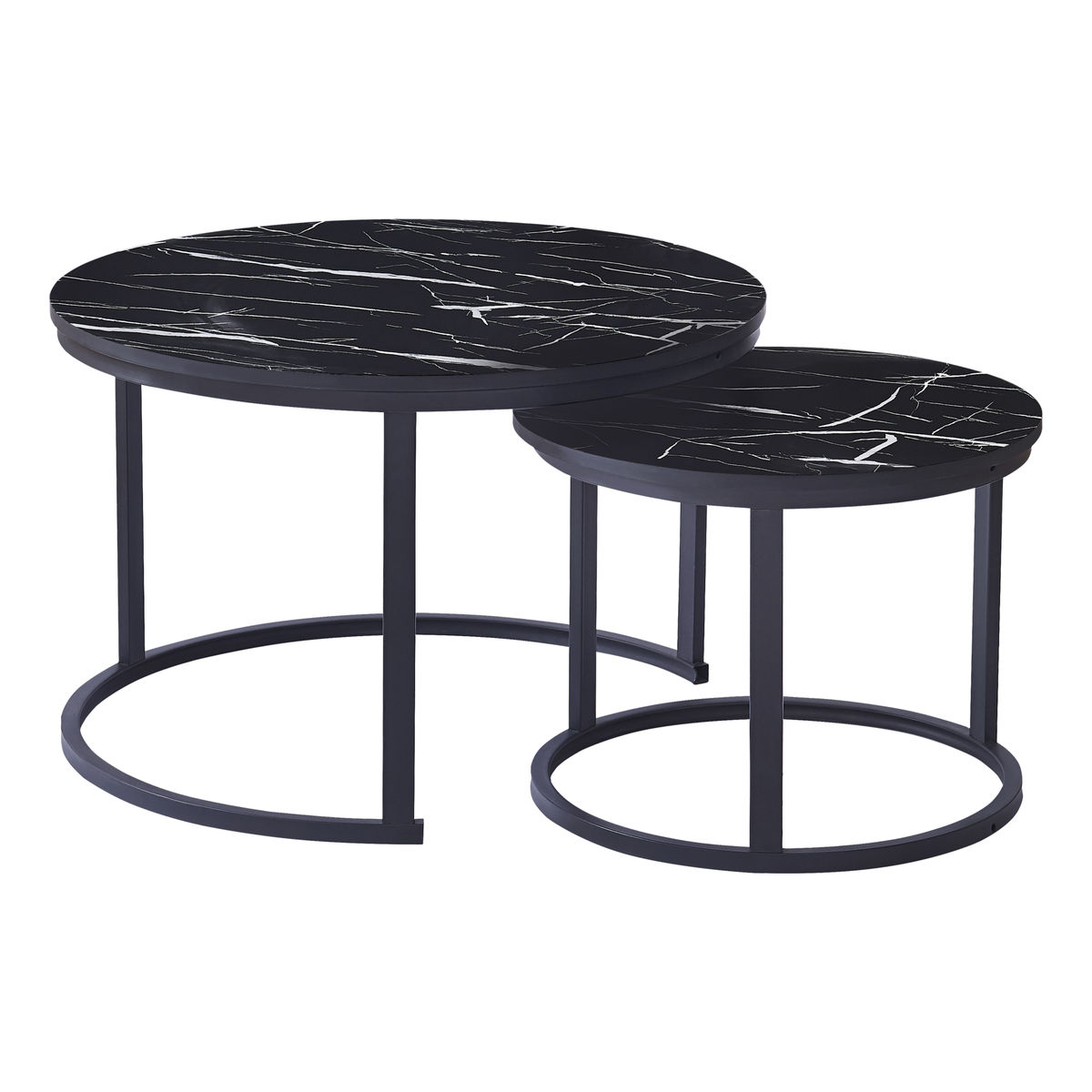 2 Piece Extra Large Coffee Table Indus Series - Marble Black