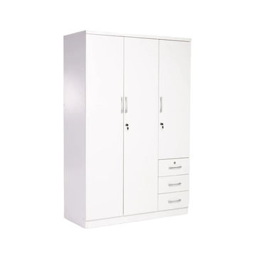 Vividitto - Flory 3 Door 3 Drawer Robe - White
