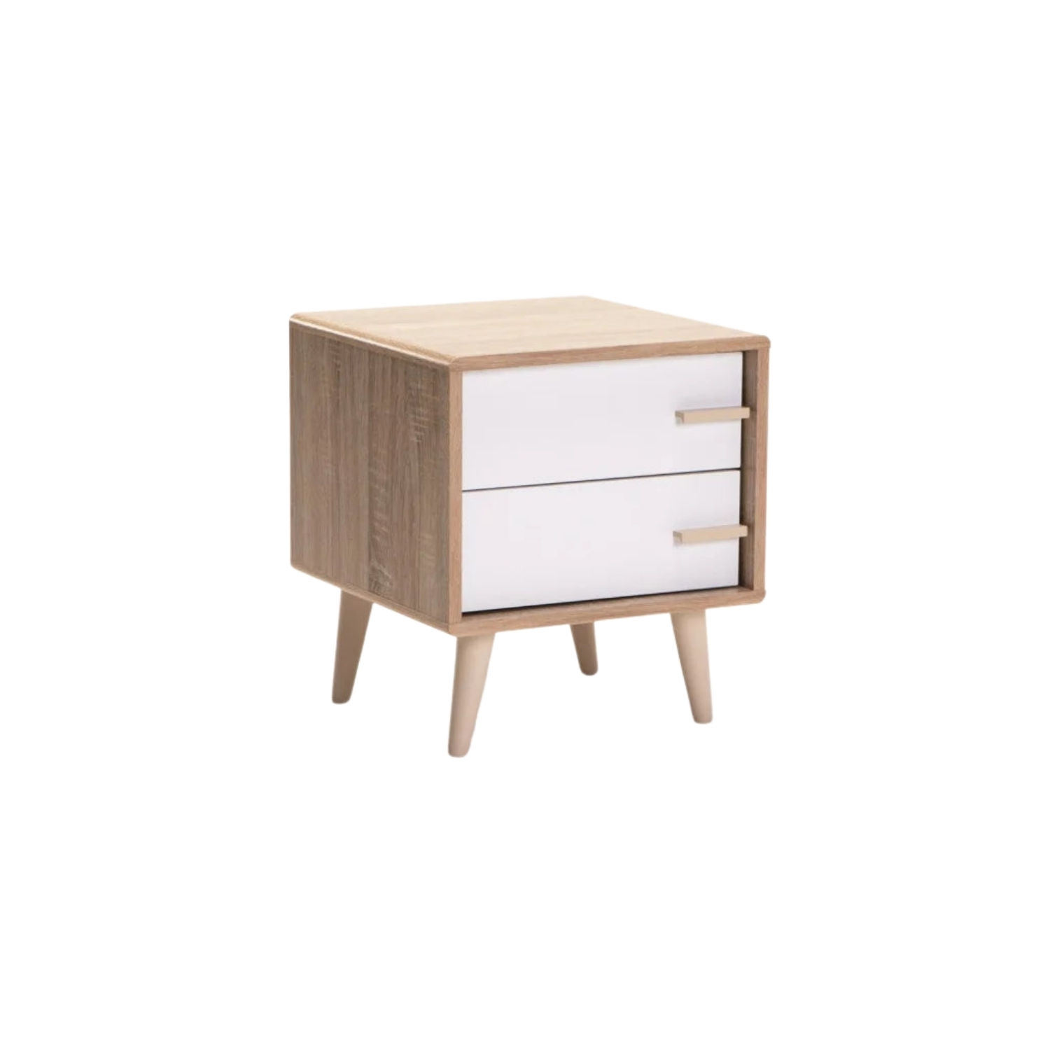 2 Drawer Bedside Pedestal Table - Light Oak