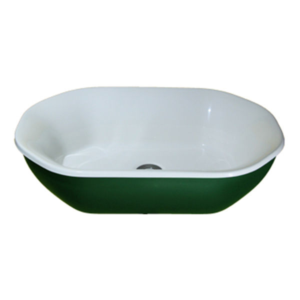 Geminus Forest Green / Gloss White Counter Top Basin