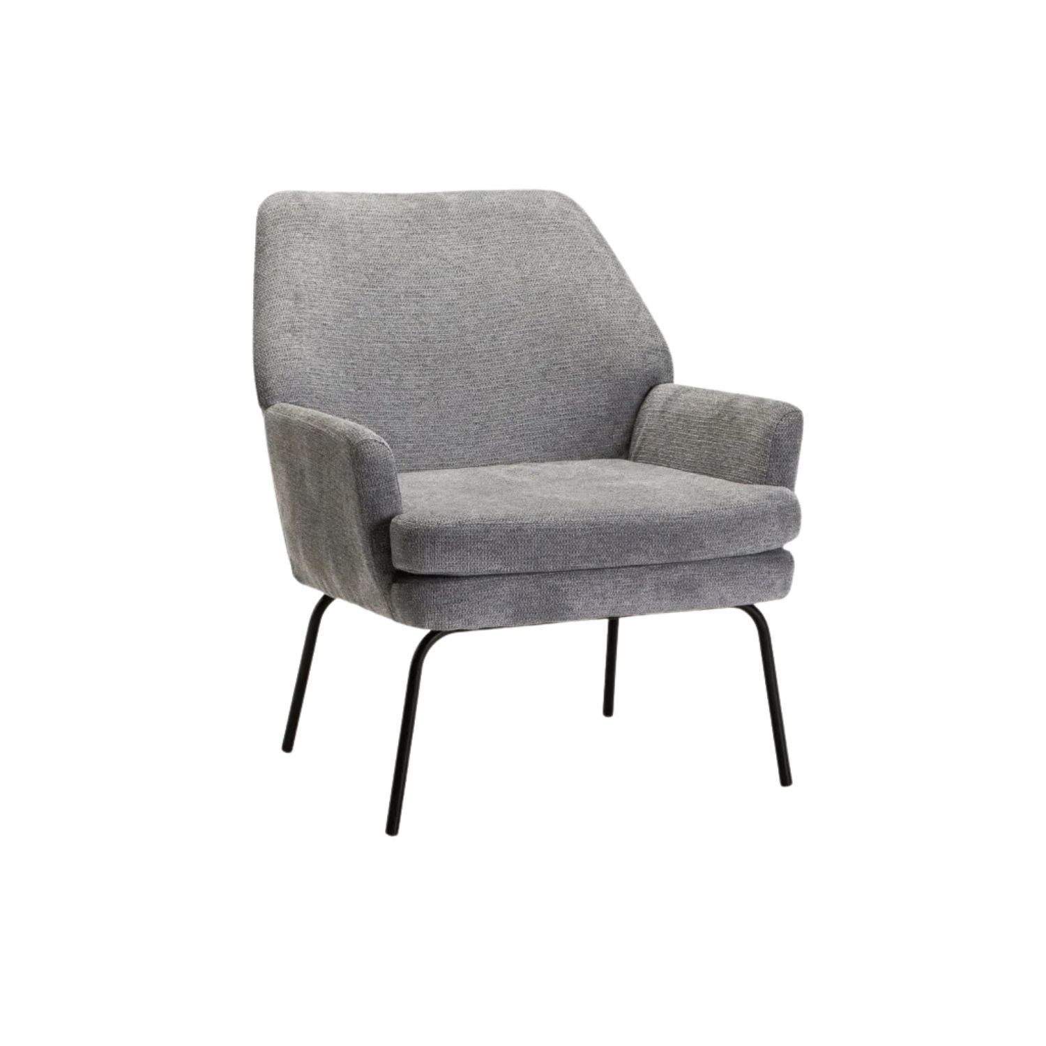 Modern Textured Fabric Chair - Light Grey