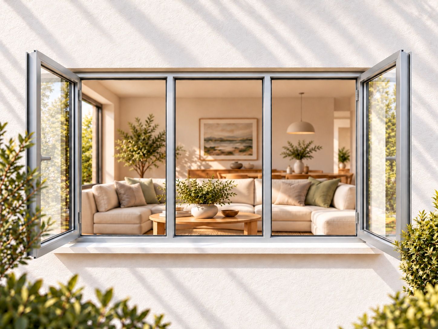 Kenzo Premium Side-Hung Aluminium Window - Silver, 1800 1200 mm, Double Side Opener