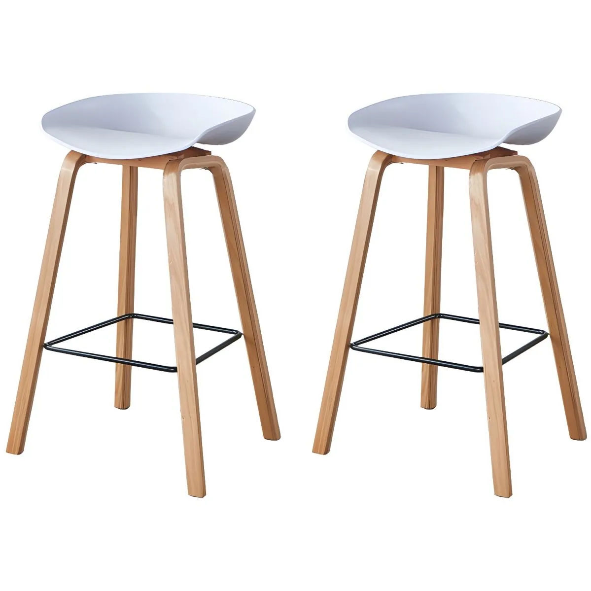 Stylish Modern Bar Stool-White-2 pack