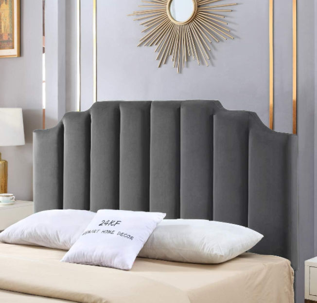 Seraphina Velvet Headboard -Dark Grey