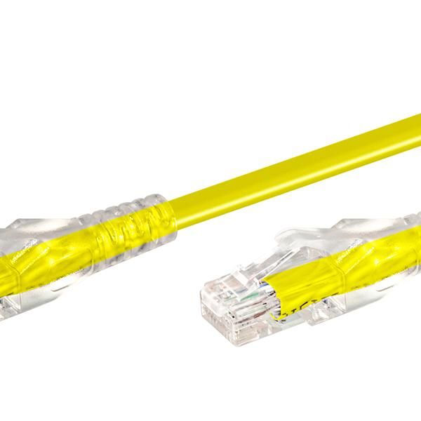 Linkqnet Rj45 Cat6 Anti-Snag Moulded Pvc Network Flylead - Yellow - 0.5M