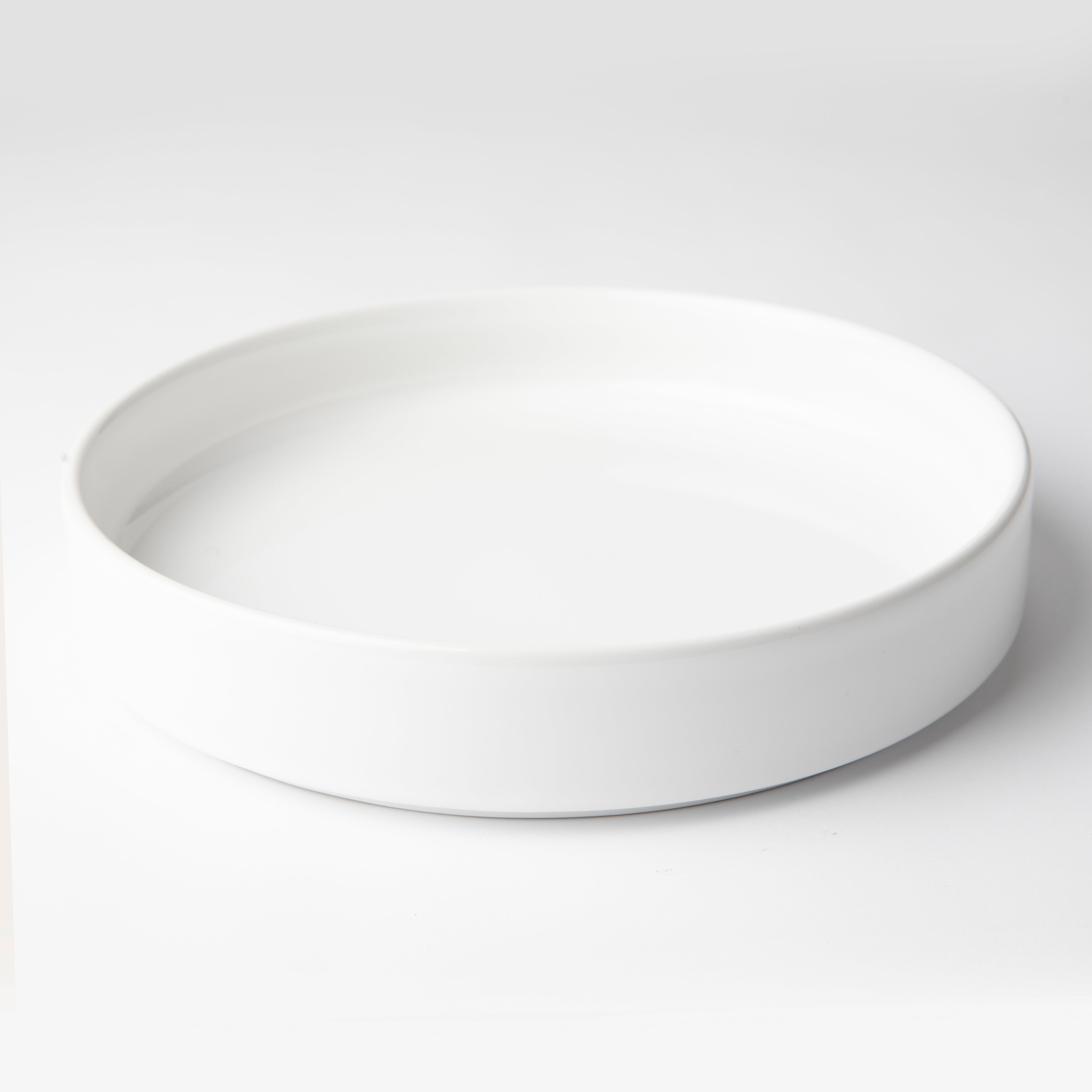 OMADA Flat Stackable White Pasta Bowl Set of 4