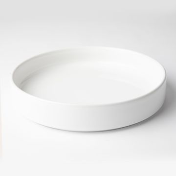 OMADA Flat Stackable White Pasta Bowl Set of 4
