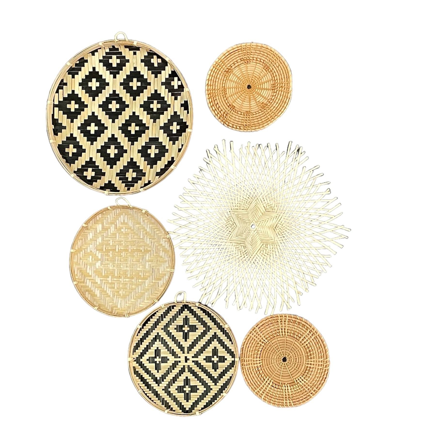 6 Piece Wall Decor Sea Grass Woven Basket