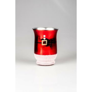 XMAS HURRICANE VASE 10.5CMX15CM